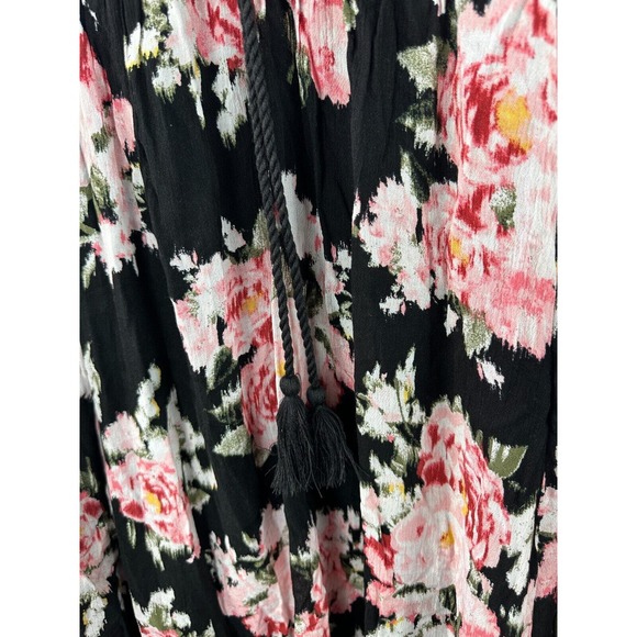 NWT Torrid Mini Gauze Lace Up Skater Dress Black Floral Print Plus Size 5 5X - Picture 9 of 15